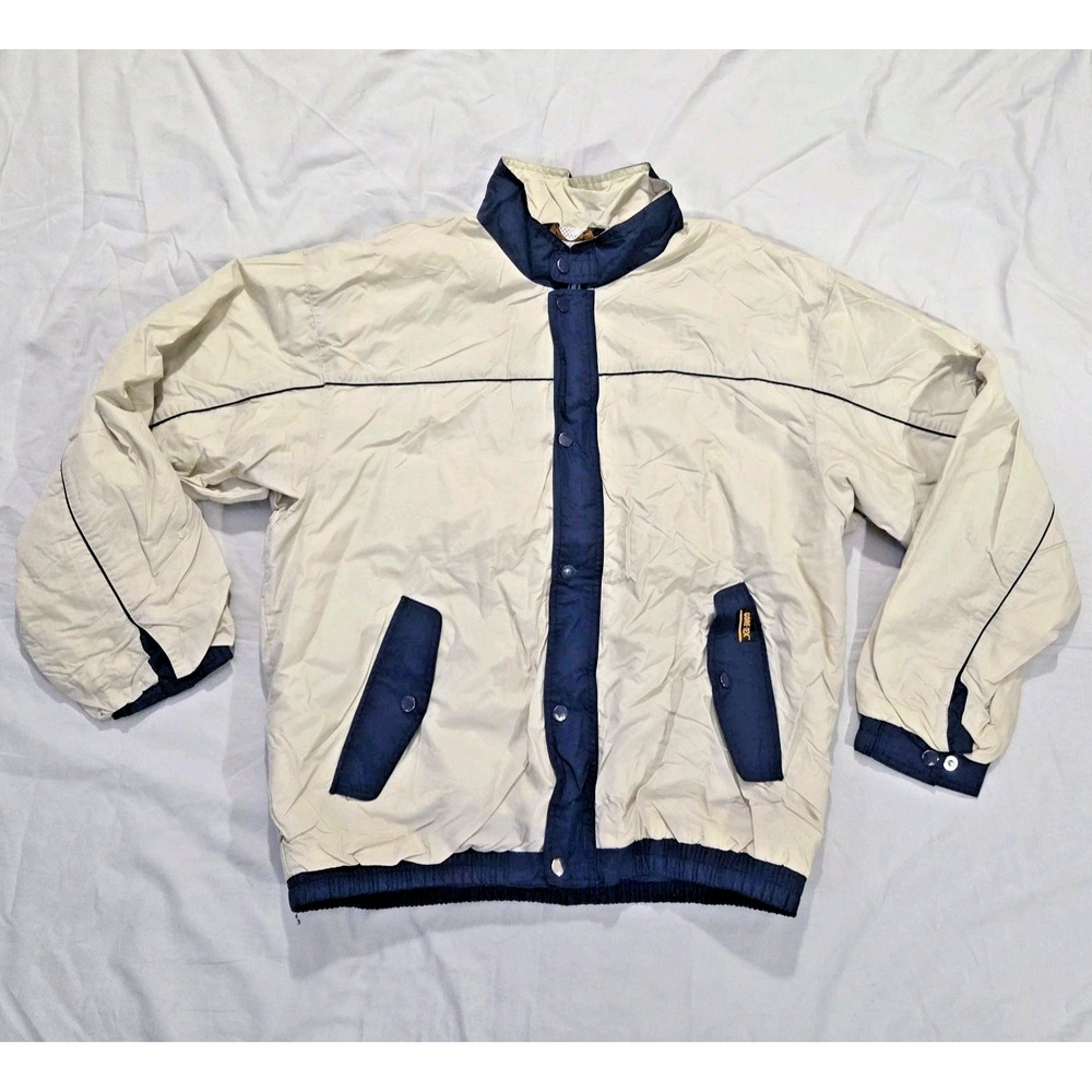 Wilson Staff Jacket Mens M Beige Blue Gore-Tex Insulated Full Zip Windbreaker
